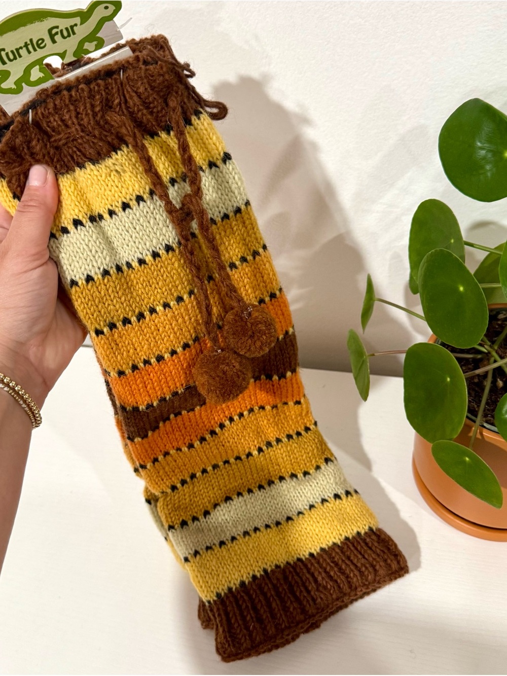 Turtle Fur NWT Handknit Leg Warmers Retro Stripe 70’s Vibes Warm Winter Gear OS